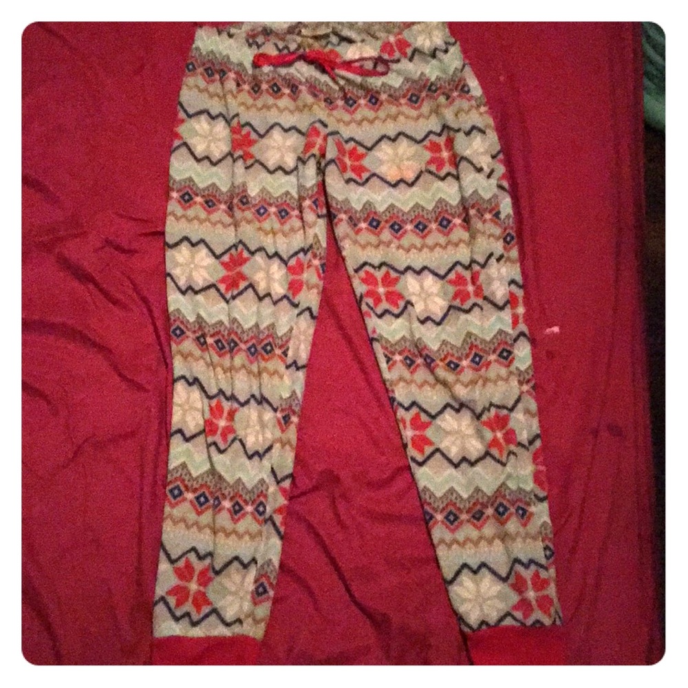 Cute and fuzzy holiday pajama pants